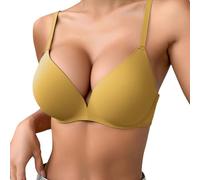 OBASDFD Comfortable Full Coverage Bra for Everyday Wear, Ideal for Pairing with T-Shirts And for all Seasons. Additional Support for The Figure. Detailed Size Details Included., Yellow, 10(Blue,8)