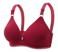 OBASDFD Comfortable Thin Breast Show Bra for Women Small Ruched Breathable No Steel Ring Hold Drop, Red, 10(Blue,12)