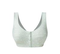 OBASDFD Comfortable Wirefree Bra for Mature Women, Vest Style with Front Closure, Plus Size, Soft Cup for Everyday Wear, Red, 12(Mint Green,14)