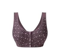 OBASDFD Comfortable Wirefree Bra for Mature Women, Vest Style with Front Closure, Plus Size, Soft Cup for Everyday Wear, Red, 20(Dark Purple,12)