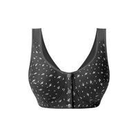 OBASDFD Comfortable Wirefree Bra for Mature Women, Vest Style with Front Closure, Plus Size, Soft Cup for Everyday Wear, Red, 20(Black,14)