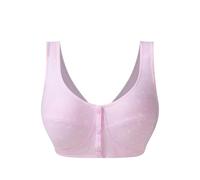 OBASDFD Comfortable Wirefree Bra for Mature Women, Vest Style with Front Closure, Plus Size, Soft Cup for Everyday Wear, Red, 20(Pink,12)