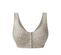OBASDFD Comfortable Wirefree Bra for Mature Women, Vest Style with Front Closure, Plus Size, Soft Cup for Everyday Wear, Red, 20(Light Grey,10)