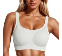 OBASDFD Comfortable Wireless Support Bra with Wide Straps And Full Coverage for Women, Everyday Wear And Large Cup Sizes, White, L(Beige,L)