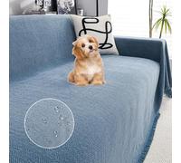 OBASDFD Copridivani Impermeabili Con Frange For Divani Componibili A L, In Ciniglia For Proteggere Gli Animali Domestici(Blue,180 * 340cm/71 * 134in)