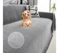 OBASDFD Copridivani Impermeabili Con Frange For Divani Componibili A L, In Ciniglia For Proteggere Gli Animali Domestici(Grey,180 * 230cm/71 * 90.5in)