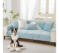 OBASDFD Copridivano A Forma Di L In Tinta Unita, Antiscivolo, Resistente Agli Animali Domestici, Protezione For Mobili(Blue,90 * 240cm)
