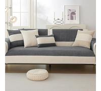 OBASDFD Copridivano Antiscivolo In Velluto A Coste Patchwork For Divani Componibili, Protezione For Mobili Resistente Agli Animali Domestici(Dgray,70 * 210cm/27.6 * 82.7in)