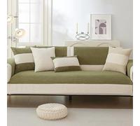 OBASDFD Copridivano Antiscivolo In Velluto A Coste Patchwork For Divani Componibili, Protezione For Mobili Resistente Agli Animali Domestici(Green,90 * 180cm/35.4 * 71in)