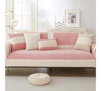 OBASDFD Copridivano Antiscivolo In Velluto A Coste Patchwork For Divani Componibili, Protezione For Mobili Resistente Agli Animali Domestici(Pink,110 * 160cm/43 * 63in)