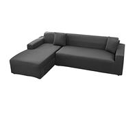 OBASDFD Copridivano Componibile A L Con Chaise Longue, Elasticizzato Antiscivolo(Dark Gray,4+4 Seater)