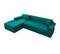OBASDFD Copridivano Componibile A L Con Chaise Longue, Elasticizzato Antiscivolo(Green,4+2 Seater)