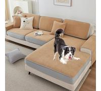 OBASDFD Copridivano Componibile A L In Ciniglia Con Fondo Elastico Antiscivolo, Fodera Lavabile(C,Armrest70*70CM)