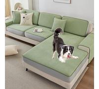 OBASDFD Copridivano Componibile A L In Ciniglia Con Fondo Elastico Antiscivolo, Fodera Lavabile(F,Pillowcase45*45CM)