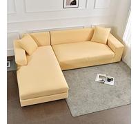 OBASDFD Copridivano Componibile Elasticizzato, Protezione Antiscivolo For Mobili In Tinta Unita For Divani A Due Posti(Beige,1 Seater 90-140cm)