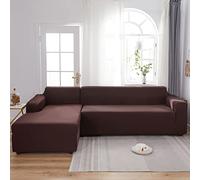 OBASDFD Copridivano Componibile Elasticizzato, Protezione Antiscivolo For Mobili In Tinta Unita For Divani A Due Posti(Coffee,1 Seater 90-140cm)