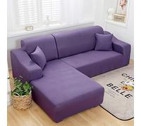 OBASDFD Copridivano Componibile Elasticizzato, Protezione Antiscivolo For Mobili In Tinta Unita For Divani A Due Posti(J,4 Seater+4 Seater)