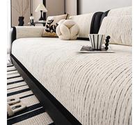 OBASDFD Copridivano Componibile In Ciniglia, Antiscivolo, Lavabile, For Divani A 3 Cuscini(Beige,70 * 70CM)