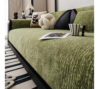 OBASDFD Copridivano Componibile In Ciniglia, Antiscivolo, Lavabile, For Divani A 3 Cuscini(Green,90 * 120CM)