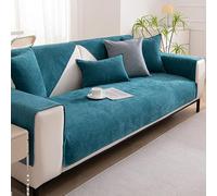 OBASDFD Copridivano Componibile In Ciniglia, Antiscivolo, Resistente Ai Liquidi, For 3 Posti, Lavabile, Adatto Agli Animali Domestici(Blue,90 * 240cm/35.4 * 94.5in)