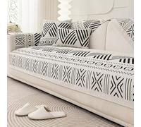 OBASDFD Copridivano Componibile In Ciniglia Bohémien, Antiscivolo, Lavabile, Adatto Agli Animali Domestici(Black,90 * 120cm/35 * 47)