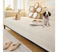 OBASDFD Copridivano Componibile In Cotone, Antiscivolo, Lavabile, For Divani Da 2-4 Cuscini(Cream,90 * 90cm/35.4 * 35.4in)