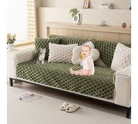 OBASDFD Copridivano Componibile In Peluche 3D, Fodera Antiscivolo Lavabile, Protezione For Mobili Resistente Agli Animali Domestici(Green,90 * 180cm/35.4 * 71in)