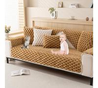 OBASDFD Copridivano Componibile In Peluche 3D, Fodera Antiscivolo Lavabile, Protezione For Mobili Resistente Agli Animali Domestici(Curry,90 * 160cm/35.4 * 63in)