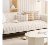 OBASDFD Copridivano Componibile In Peluche, Protezione Antiscivolo For Mobili Adatta Agli Animali Domestici Con Design Reversibile(Awhite,110 * 240cm/43 * 94.5in)