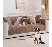 OBASDFD Copridivano Componibile In Velluto A Coste, Protezione Antiscivolo For Divano Due Posti, Futon(Curry,110 * 160cm/43 * 63in)