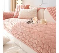 OBASDFD Copridivano Componibile In Velluto Con Fondo Antiscivolo, Morbida Protezione For Divani(Pink,90 * 210cm/35.4 * 83in)