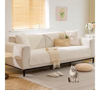 OBASDFD Copridivano Componibile Sherpa, Protezione Antiscivolo For Mobili In Peluche, Lavabile In Lavatrice(White,90 * 120cm/35.4 * 47in)