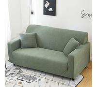 OBASDFD Copridivano elasticizzato con fondo elastico, protezione per mobili in tinta unita (verde, 1,2 posti (145-185 cm)
