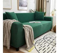 OBASDFD Copridivano elasticizzato con fondo elastico, protezione per mobili in tinta unita (verde, 2,2 posti (145-185 cm)