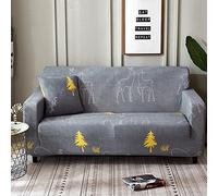 OBASDFD Copridivano elasticizzato con stampa, universale, antiscivolo, per divani componibili e divanetti (Ax, 2 posti, 145-185 cm)