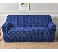 OBASDFD Copridivano elasticizzato e antiscivolo con effetto 3D con bolle d'aria, lavabile, colore nero, 3 posti (185-230 cm)