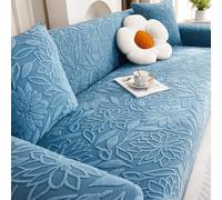 OBASDFD Copridivano Elasticizzato In Jacquard For Più Mobili - Protezione Lavabile Tutto In Uno(Blue,Footstool)