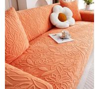 OBASDFD Copridivano Elasticizzato In Jacquard For Più Mobili - Protezione Lavabile Tutto In Uno(Orange,Medium)