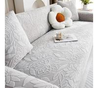 OBASDFD Copridivano Elasticizzato In Jacquard, Tutto In Uno, Protezione Antiscivolo E Lavabile For Divani Componibili(Lightgray,Large)