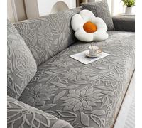 OBASDFD Copridivano Elasticizzato In Jacquard, Tutto In Uno, Protezione Antiscivolo E Lavabile For Divani Componibili(Gray,Large)