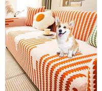 OBASDFD Copridivano Elasticizzato In Velluto, Fodera Antiscivolo Lavabile For Divano Componibile(B,2 seat 145~185cm)