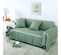 OBASDFD Copridivano elasticizzato multiuso, protezione per mobili in lino, lavabile in lavatrice, a 2 posti, 215 x 260 cm