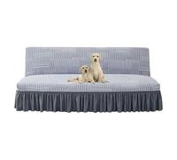 OBASDFD Copridivano elasticizzato, senza braccioli, antiscivolo, elasticizzato, per divano letto e mobili (grigio chiaro, S)