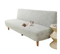 OBASDFD Copridivano Elasticizzato Senza Braccioli In Jacquard For La Protezione Dei Mobili E L'aggiornamento Dello Stile(Light Gray,S)