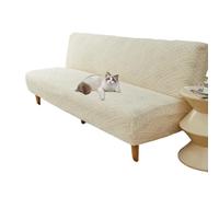 OBASDFD Copridivano Elasticizzato Senza Braccioli In Jacquard For La Protezione Dei Mobili E L'aggiornamento Dello Stile(Beige,S)