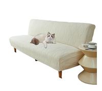 OBASDFD Copridivano Futon Elasticizzato Senza Braccioli, Lavabile, Antiscivolo, For Divano Letto(Beige,S)