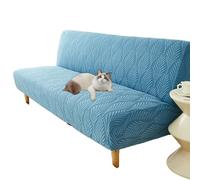 OBASDFD Copridivano Futon Elasticizzato Senza Braccioli, Lavabile, Antiscivolo, For Divano Letto(Blue,S)
