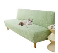 OBASDFD Copridivano Futon Elasticizzato Senza Braccioli, Lavabile, Antiscivolo, For Divano Letto(Green,S)