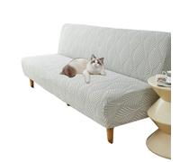 OBASDFD Copridivano Futon Elasticizzato Senza Braccioli, Lavabile, Antiscivolo, For Divano Letto(Light Gray,S)