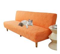 OBASDFD Copridivano Futon Elasticizzato Senza Braccioli, Lavabile, Antiscivolo, For Divano Letto(Orange,S)